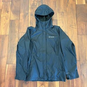 Columbia Black Hooded Rain jacket